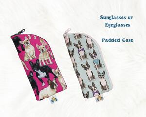 French Bulldog, Sunglasses Case, Reader Glasses Case, Frenchie Gift,
Frenchie dressed up with Glasses
Black and White Pied French Bulldogs
